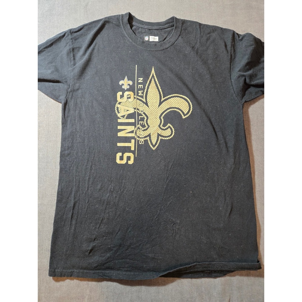 New Orleans Saints Shirt Mens Large XXL Logo Spellout Football NFL Black